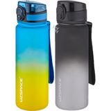 Uzspace 2'li Tritan Matara Seti 500 ml Çift Renk Softtouch Ff Collection Tritan Su Matarası - Sarı - Beyaz