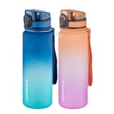 Uzspace 2'li Tritan Matara Seti 500ml Çift Renk Softtouch FF Collection Tritan Su Matarası Maviturkuaz-Morturuncu
