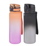 Uzspace 2'li Tritan Matara Seti 500ml Çift Renk Softtouch FF Collection Tritan Su Matarası Morturuncu-Siyahbeyaz