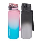 Uzspace 2'li Tritan Matara Seti 500ml Çift Renk Softtouch FF Collection Tritan Su Matarası Pembeyeşil-Siyahbeyaz