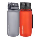 Uzspace 2'li Tritan Matara Seti 650 ml 14 Farklı Renk Seçeneği FiftyFifty Gri-FantasyRed