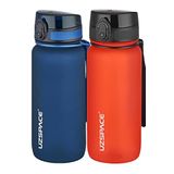 Uzspace 2'li Tritan Matara Seti 650 ml 14 Farklı Renk Seçeneği FiftyFifty Lacivert-FantasyRed