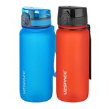 Uzspace 2'li Tritan Matara Seti 650 ml 14 Farklı Renk Seçeneği FiftyFifty Mavi-FantasyRed