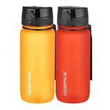 Uzspace 2'li Tritan Matara Seti 650 ml 14 Farklı Renk Seçeneği FiftyFifty Turuncu-FantasyRed