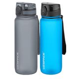 Uzspace 2'li Tritan Matara Seti 800 ml 14 Farklı Renk Seçeneği FiftyFifty Gri-Turkuaz