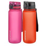 Uzspace 2'li Tritan Matara Seti 800 ml 14 Farklı Renk Seçeneği FiftyFifty Pembe-FantasyRed