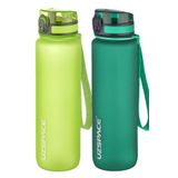 Uzspace 2x1000 ml Fifty Fifty Yeşil Koyu Yeşil Tritan Matara Seti