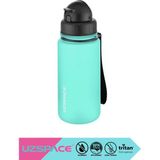 Uzspace 400ml Yeni Koleksiyon Soft-Touch Yüzey Gövdeli Silikon Pipetli El Askılı Sürgülü Kapaklı Tritan Çocuk Okul Su Matarası Bpa Yok Koku Yok - Turkuaz