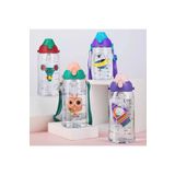 Uzspace 480ml Kılıflı 2 Ayrı Kapaklı Pipetli/pipetsiz Tritan Çocuk Su Matarası Kırmızı-yeşil