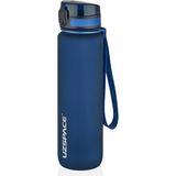 Uzspace 500ML-650ML-800ML-1000ML Klasik Soft-Touch Serisi Askılı Akıtmaz Tritan Su Matarası - 1 lt - Lacivert