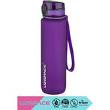Uzspace 500ML-650ML-800ML-1000ML Klasik Soft-Touch Serisi Askılı Akıtmaz Tritan Su Matarası - 1 lt - Mor