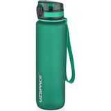 Uzspace 500ML-650ML-800ML-1000ML Klasik Soft-Touch Serisi Askılı Akıtmaz Tritan Su Matarası - 1 lt - Yeşil