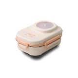 Uzspace 600 ml Çorba Kaseli-Çelik Kaşık Çatallı Paslanmaz Çelik Bento Lunch Box Yeni Nesil Sefer TASI-FFLBOX8021600 - Bej