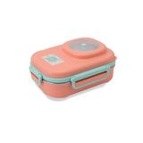 Uzspace 600 ml Çorba Kaseli-Çelik Kaşık Çatallı Paslanmaz Çelik Bento Lunch Box Yeni Nesil Sefer TASI-FFLBOX8021600 - Turuncu