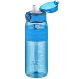 Uzspace 600ML Silikon Gövde Pipetli (Isırılmaz) Tritan Su Matarası - Koyu Mavi