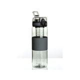 Uzspace 700 ml Gri Silikon Kaplı Spor ve Detoks Matara, Filtreli