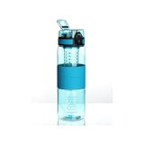 Uzspace 700 ml Mavi Silikon Kaplı Spor ve Detoks Matara, Tritan Malzeme