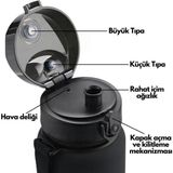 Uzspace 800ML Yeni Koleksiyon Soft Touch Tritan Su Matarası