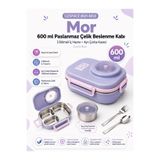 Uzspace 8021-8033 Mor 600 ml 4 Bölmeli Paslanmaz Çelik Beslenme Kabı (Lunch Box)