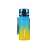 Uzspace Anaokulu Kreş Mini Boy 350ml Çift Renk Motivasyon Su Matarası 8 Farklı Renk Sarı-Lacivert