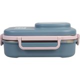 Uzspace Bento 1100ML Lunchbox Yeni Koleksiyon Tek Katlı 3 Bölmeli Kaseli Çelik Sefer Tası Yemek Kutusu - Lacivert-Pembe