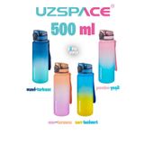 Uzspace FiftyFifty 500ml Çift Renk Softtouch FF Collection Tritan Su Matarası beyaz-siyah
