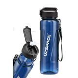 Uzspace FiftyFifty PİPETLİ 1000ml -Büyük Boy- Tritan Su Matarası Lacivert