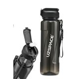 Uzspace FiftyFifty PİPETLİ 1000ml -Büyük Boy- Tritan Su Matarası Siyah