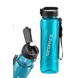 Uzspace FiftyFifty PİPETLİ 1000ml -Büyük Boy- Tritan Su Matarası Turkuaz