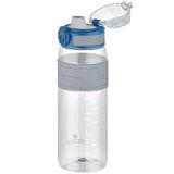 Uzspace Fiftyfifty Rahat Içim (Pipetsiz) 600 ml Silikon Gövde Tritan Su Matarası - Gri