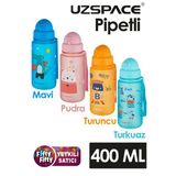 Uzspace Figürlü 400 Ml Pipetli Tritan Çocuk Su Matarası -3024