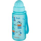 Uzspace Figürlü 400 ml Pipetli Tritan Çocuk Su Matarası Turkuaz Renkli Sızdırmaz Tasarım