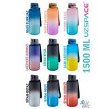 Uzspace Motivasyon Matarası 1500 Ml Mega Büyük Boy Çift Renk Tritan 8 Farklı Renk