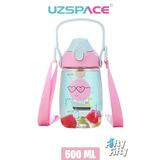 Uzspace Pipetli 500 Ml Boyun Askılı Tritan Çocuk Su Matarası -Kutulu- FFUZ2201500