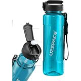 Uzspace Pipetli Büyük Boy Tritan Su Matarası 1000 ml Turkuaz Renkli BPA İçermeyen Sağlıklı Malzeme