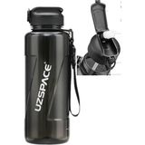 Uzspace Pipetli Mega Boy 1500 ml Siyah Tritan Su Matarası BPA İçermeyen Sağlıklı Tasarım