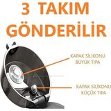 Uzspace Silikon Tıpa Takımı 3 Adet Büyük Tıpa 3 Adet Küçük Tıpa (3 Takım Gönderilir) - Şeffaf