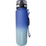 Uzspace Tritan Su Matarası 1000 ml VGN3038 Dark Blue Light Blue Dayanıklı Tritan Malzeme ile Hafif
