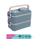 Uzspace Vagonlife Bento 1200ml Lunchbox Yeni Koleksiyon 2 Katlı 4 Bölmeli Mini Kaseli Çelik Sefer Tası Yemek Kutusu Lacivert-pembe Çok Renkli