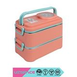 Uzspace Vagonlife Bento 1200ml Lunchbox Yeni Koleksiyon 2 Katlı 4 Bölmeli Mini Kaseli Çelik Sefer Tası Yemek Kutusu Turuncu-turkuaz Çok Renkli