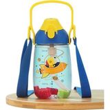 Uzspace Vagonlife Uzspace VGN2201 Mavi Galactic Pipetli 500 ml Boyun Askılı Tritan Çocuk Su Matarası -Kutulu