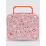 Uzspace VGN-092 3 Bölmeli Tutma Saplı Yemek Kabı - Lunch Box 1000 ml Pembe - 1 Adet