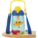 Uzspace VGN2201 Mavi Galactic 500 ml Sızdırmaz Boyun Askılı Tritan Çocuk Su Matarası