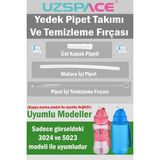 Uzspace Yedek Pipet Takımı ve Pipet Temizleme Fırçası 1 Set (3 Parça) -Kapak Hariçtir - Renkli