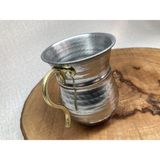 Üzüm Home Krom Dövme Ayran Bardağı Tekli - Metal Bardak-Maşrafa Krom - 1 Adet - Parlak Bakır - 250 ml