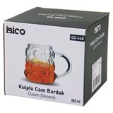 Üzüm - Kabarcıklı Kulplu Cam Bardak Termisil - Isıya Dayanıklı Borosilikat 350ML - Şeffaf - 1 Adet
