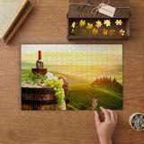 Üzüm - Şarap ve Bağ Tasarımı 240 Parça Ahşap Puzzle Ahşap Kutuda MP01383