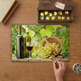 Üzüm ve Üzüm Suyu Tasarımı 240 Parça Ahşap Puzzle Ahşap Kutuda MP07603
