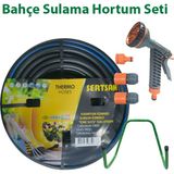 Üzümcü Bahçe Sulama Seti 6 Fonksiyonlu Tabanca, Ayar Seti, Hortum Askısı ve 15 Metre Termo Kauçuk Hortum