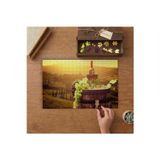 Üzümler - Şarap - Fıçı Tasarımı 240 Parça Ahşap Puzzle Ahşap Kutuda MP01385